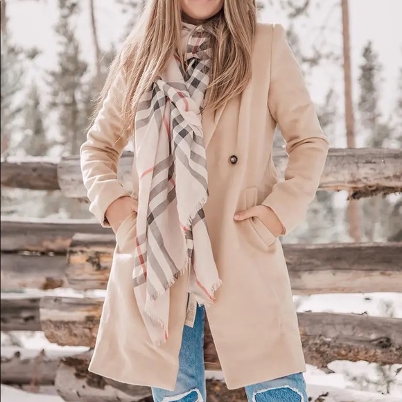 Lulus Tan/beige Long Double Breasted Long Coat - Picture 4 of 5